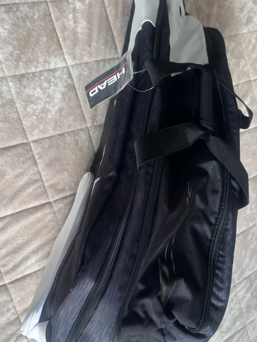 HEAD Black White and Green Tennis Racket Bag